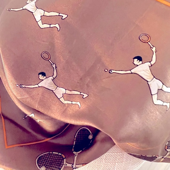 ECHO 100% Silk Badminton Scarf Vintage Luxury - Picture 3 of 3